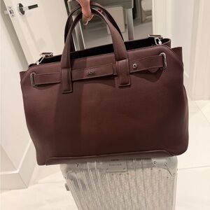 Dior Men's Dark Brown Leather Briefcase